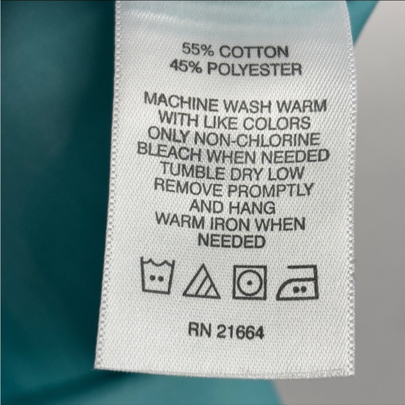 Foxcroft For Appleseeds Button Down Shirt Short Sleeve Blue Green 6 Short Sleeve - Picture 4 of 6